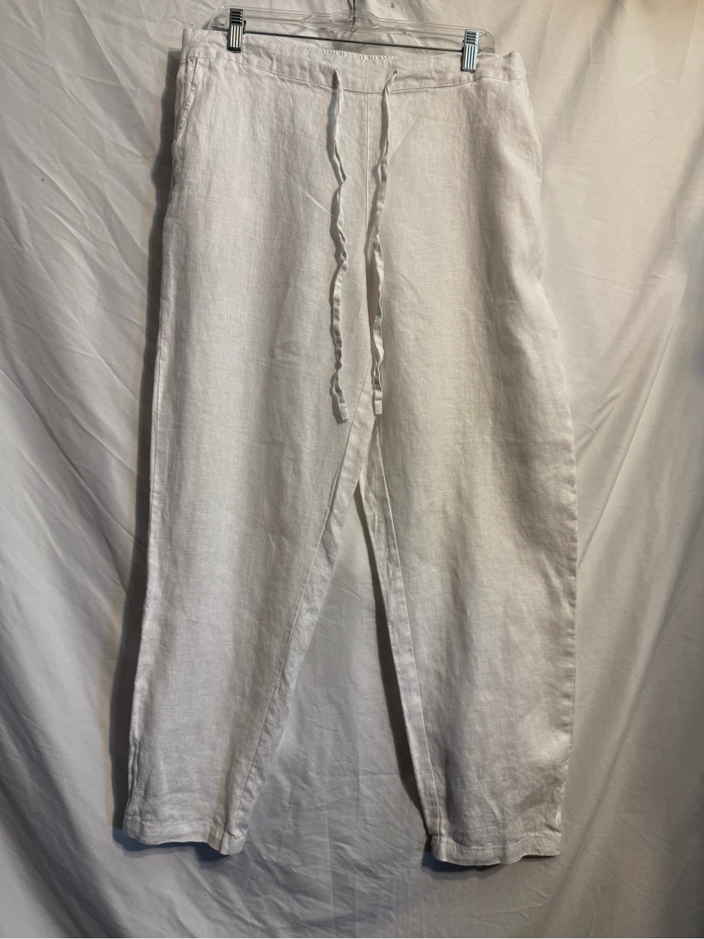 Relaxed Wide-Leg Linen Pants in White